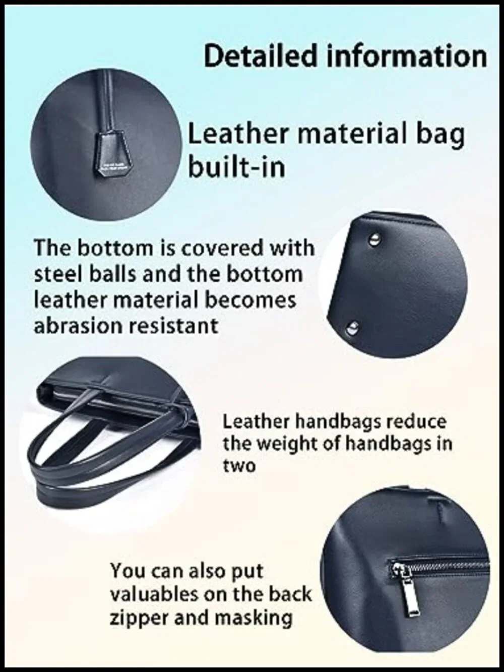Leather PU Briefcase Tote Bag for Men 15.6